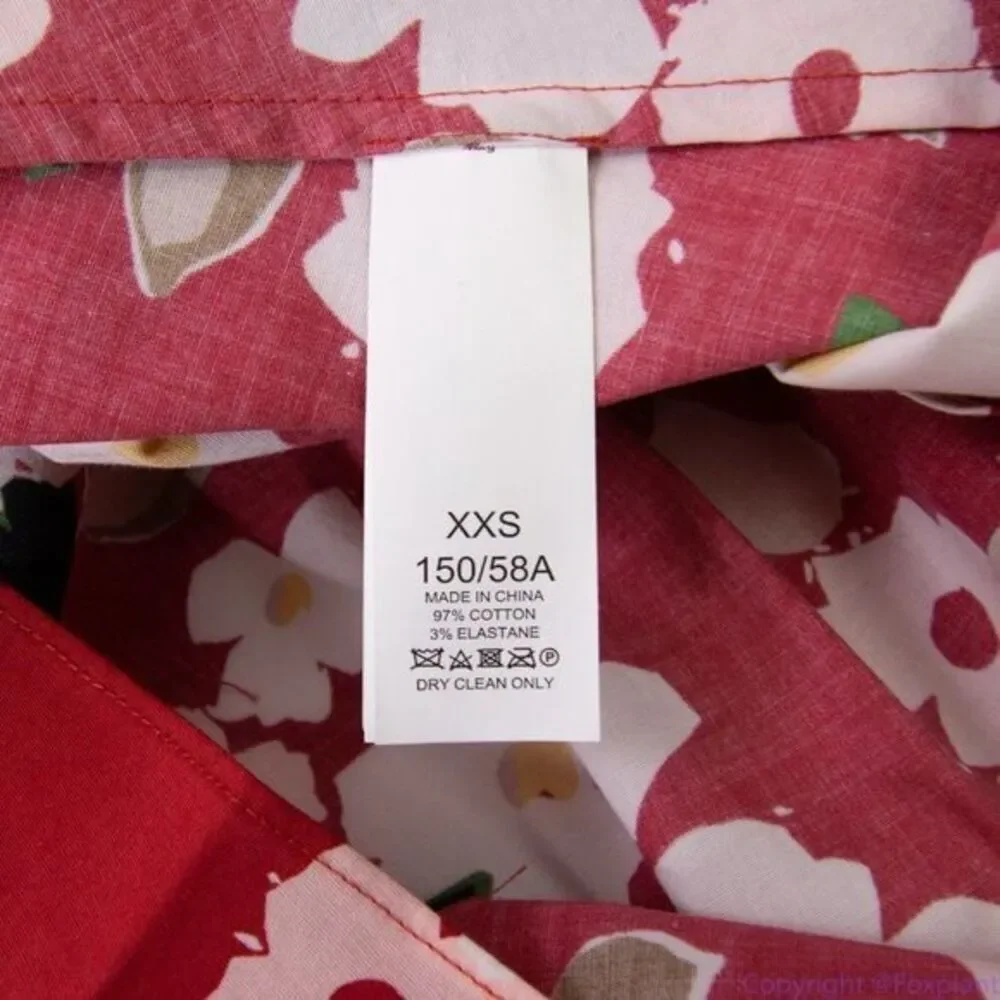 NWT‎ kate spade botanical garden cotton midi skirt, Red and white